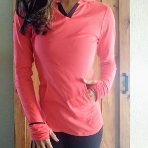 Nike dri-fit running top with hood
